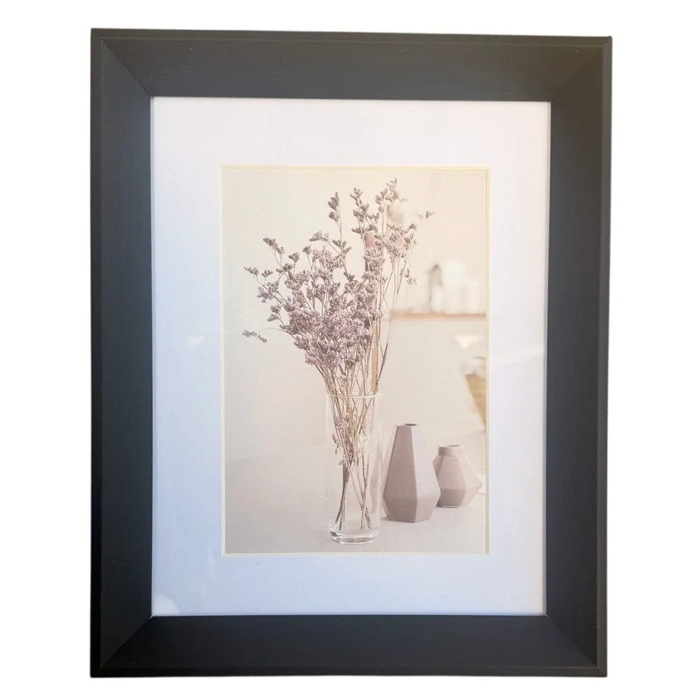 Umbra Black Wood Picture Frame with 7 Interchangeable Art Prints Modern Decor